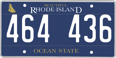 RI license plate 464436