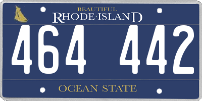 RI license plate 464442