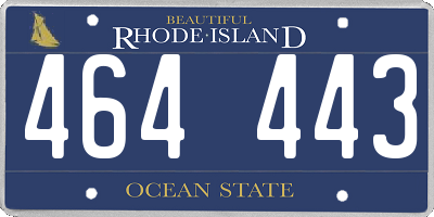 RI license plate 464443