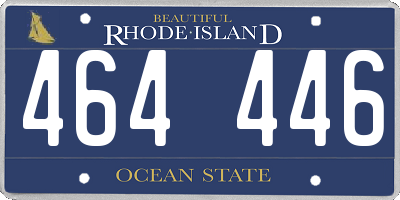 RI license plate 464446