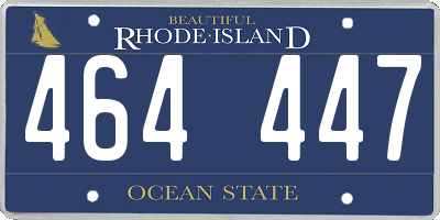 RI license plate 464447