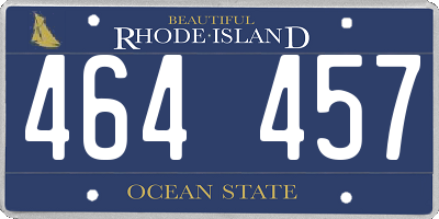 RI license plate 464457