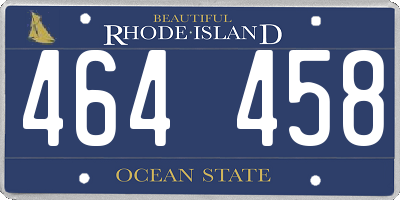 RI license plate 464458