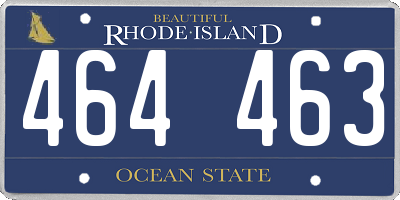RI license plate 464463