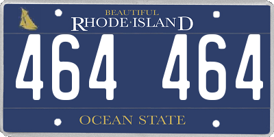 RI license plate 464464