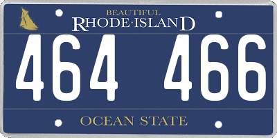 RI license plate 464466