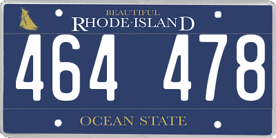 RI license plate 464478