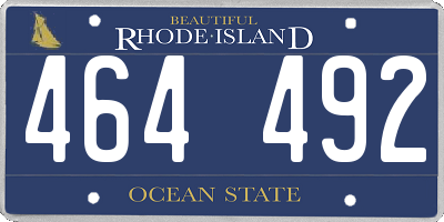 RI license plate 464492