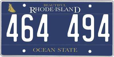 RI license plate 464494