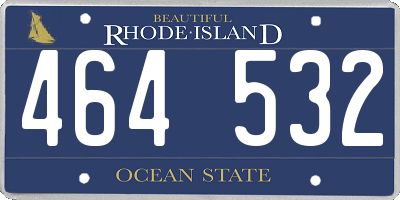 RI license plate 464532