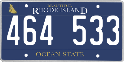 RI license plate 464533