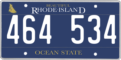 RI license plate 464534