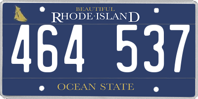 RI license plate 464537