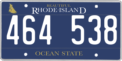 RI license plate 464538