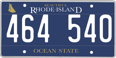 RI license plate 464540
