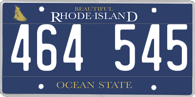 RI license plate 464545