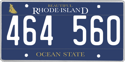 RI license plate 464560