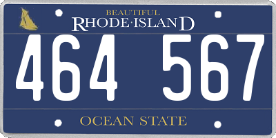 RI license plate 464567