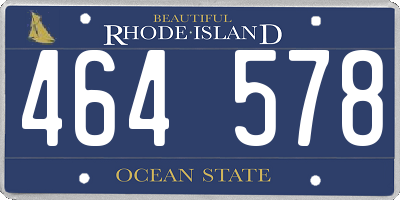 RI license plate 464578