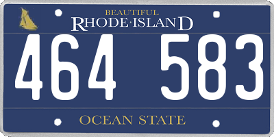 RI license plate 464583