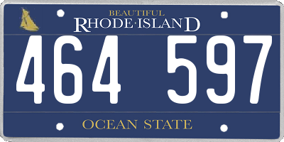 RI license plate 464597