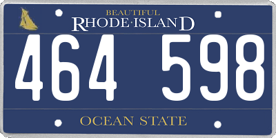 RI license plate 464598