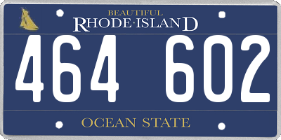 RI license plate 464602