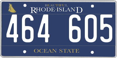 RI license plate 464605