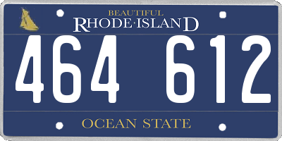 RI license plate 464612