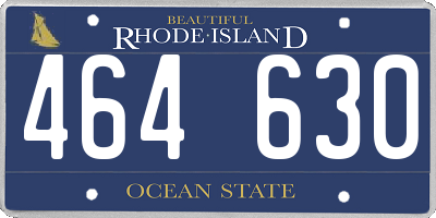 RI license plate 464630