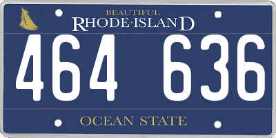 RI license plate 464636