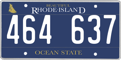 RI license plate 464637