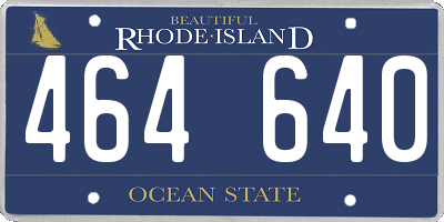 RI license plate 464640