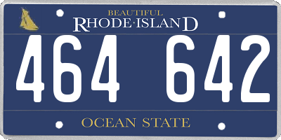 RI license plate 464642