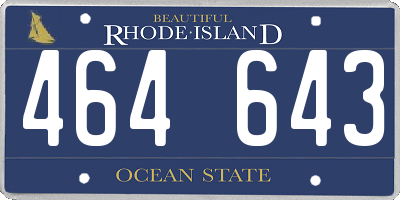 RI license plate 464643