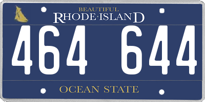 RI license plate 464644