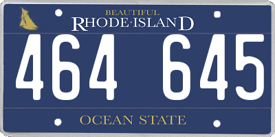 RI license plate 464645