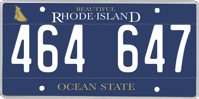 RI license plate 464647