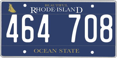 RI license plate 464708