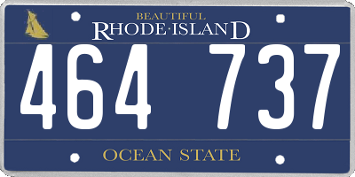 RI license plate 464737