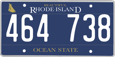 RI license plate 464738