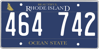 RI license plate 464742