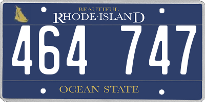 RI license plate 464747