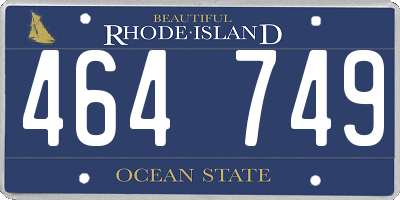 RI license plate 464749