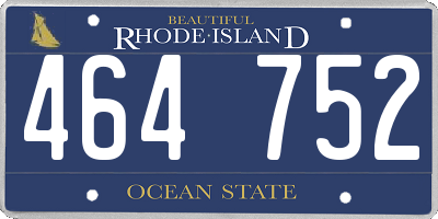 RI license plate 464752