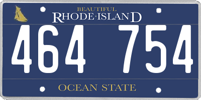 RI license plate 464754