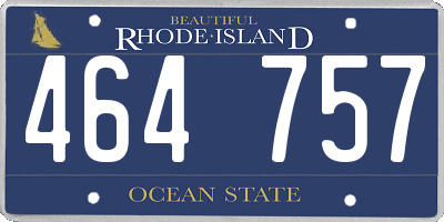 RI license plate 464757