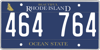 RI license plate 464764