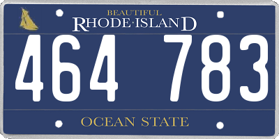 RI license plate 464783