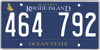 RI license plate 464792